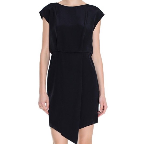 Tibi Black Silk Draped Dress 6 - Picture 1 of 11